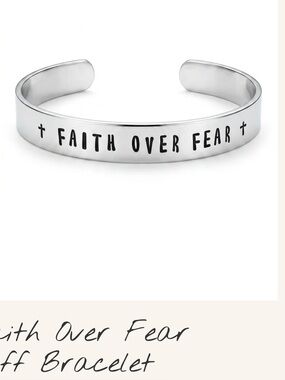 Faith Over Fear Silver Cuff Bracelet